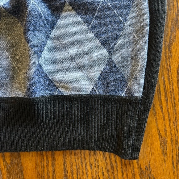 NWT Studio by Omega Argyle Blue Gray and Black Men’s Knitted Vest Size XL - Picture 3 of 6